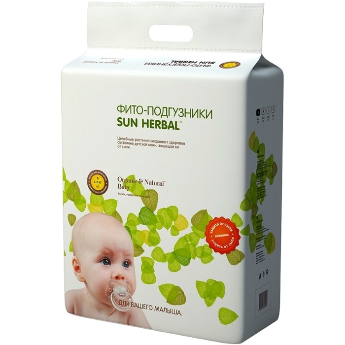Подгузники Sun Herbal Diapers S