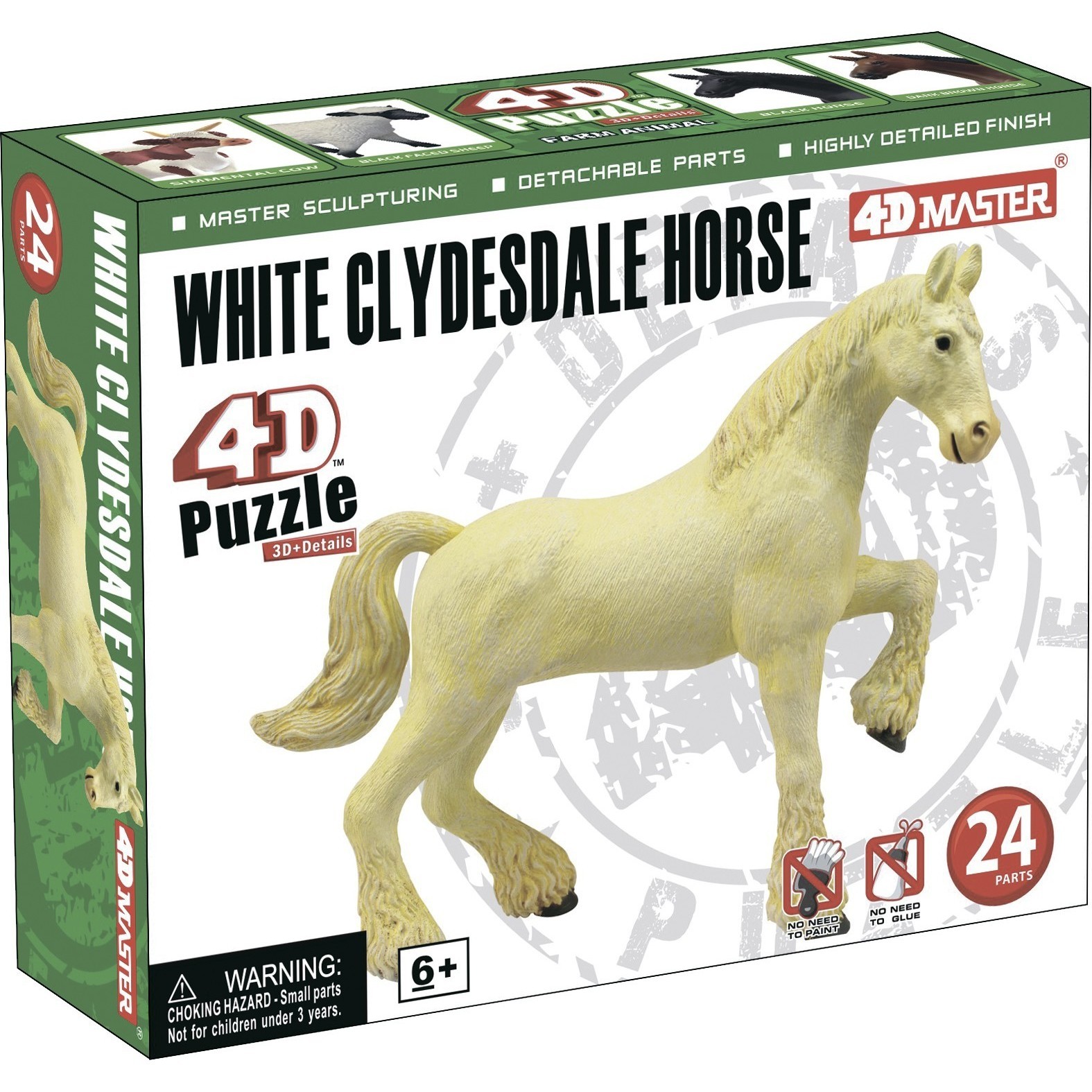 3D пазл 4D Master White Clydesdale Horse 26529