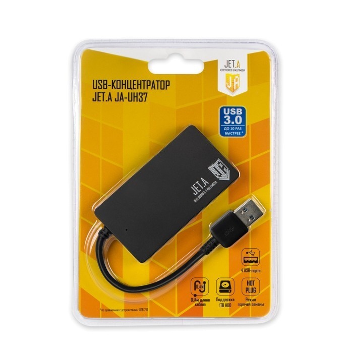 Картридер/USB-хаб JetA JA-UH37