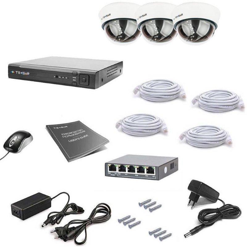 Комплекты видеонаблюдения Tecsar IP 3DOME LUX