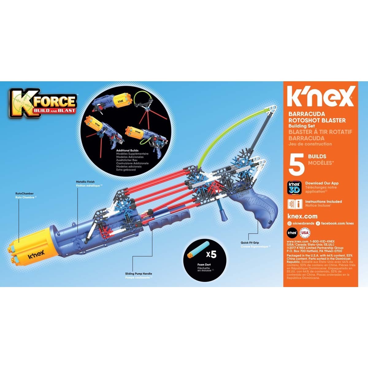 Конструктор Knex Barracuda Rotoshot Blaster 47023