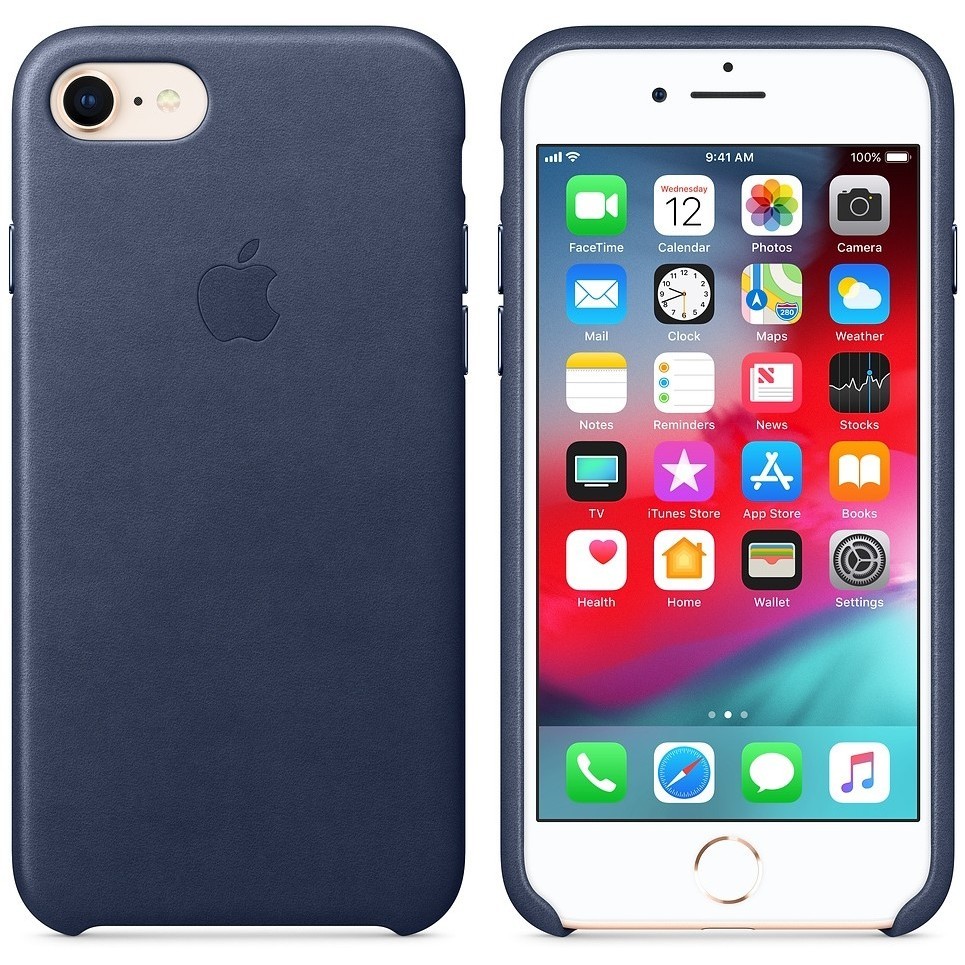 Чехол Apple Leather Case for iPhone 7/8 (бежевый)