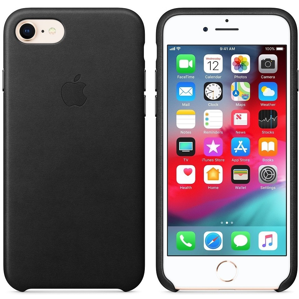 Чехол Apple Leather Case for iPhone 7/8 (серый)