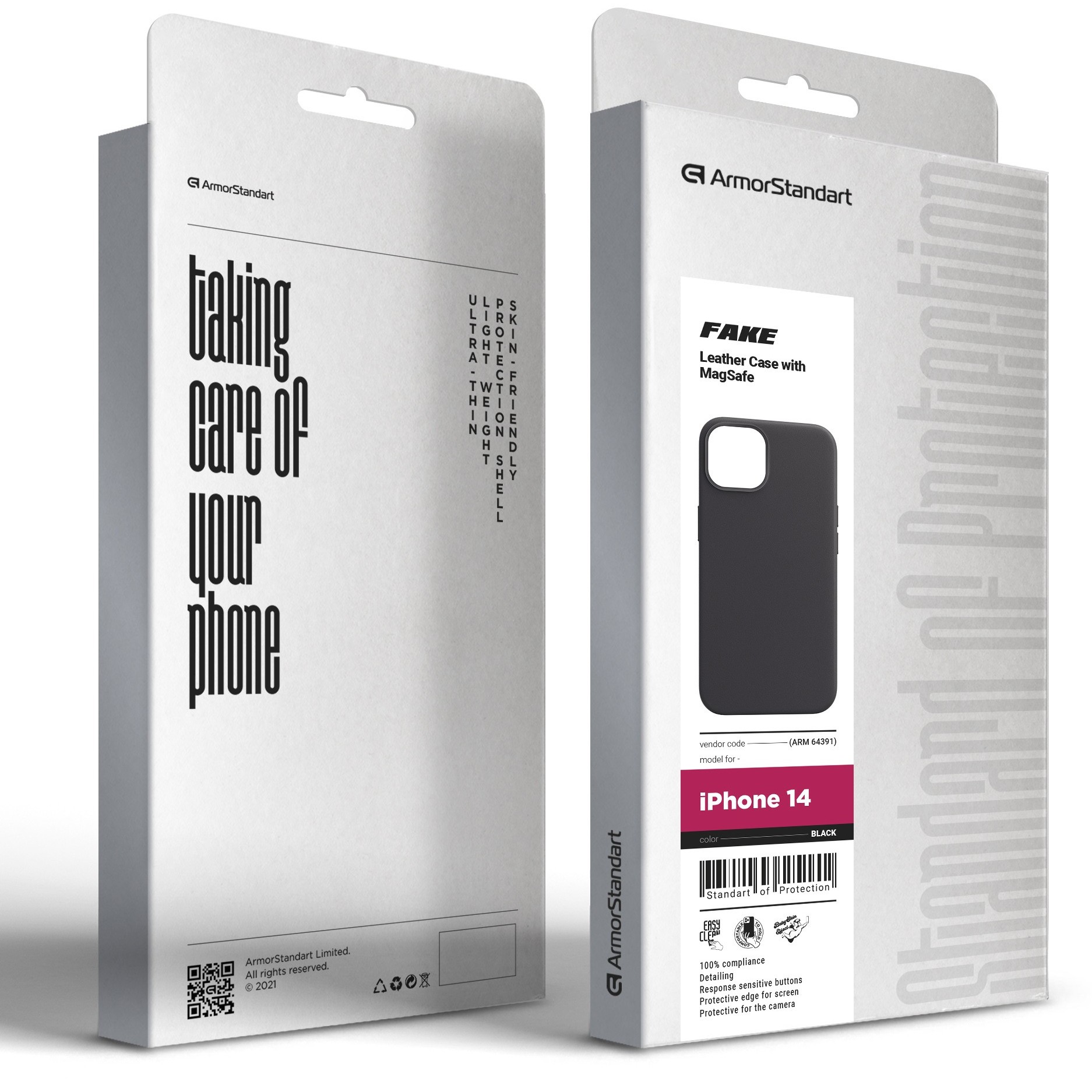 Чехлы для мобильных телефонов ArmorStandart Fake Leather Case for iPhone 14 (черный)