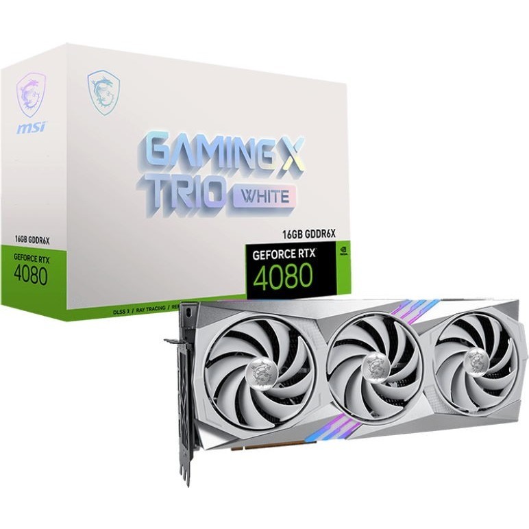 Видеокарты MSI GeForce RTX 4080 16GB GAMING X TRIO WHITE