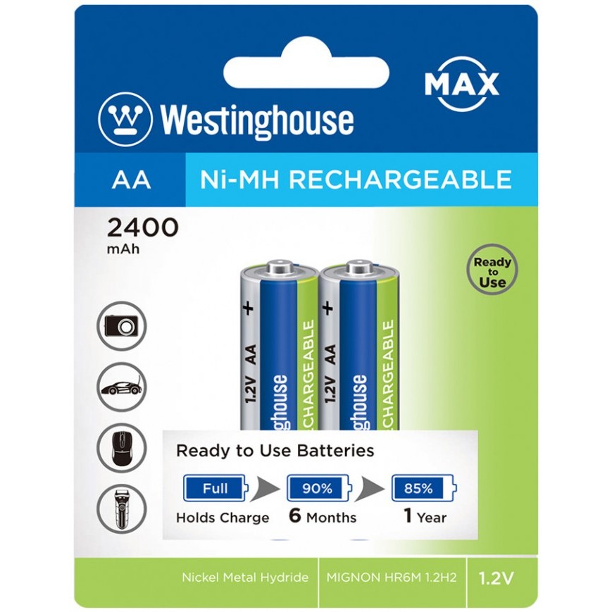 Аккумуляторы и батарейки Westinghouse Max 2xAA 2400 mAh