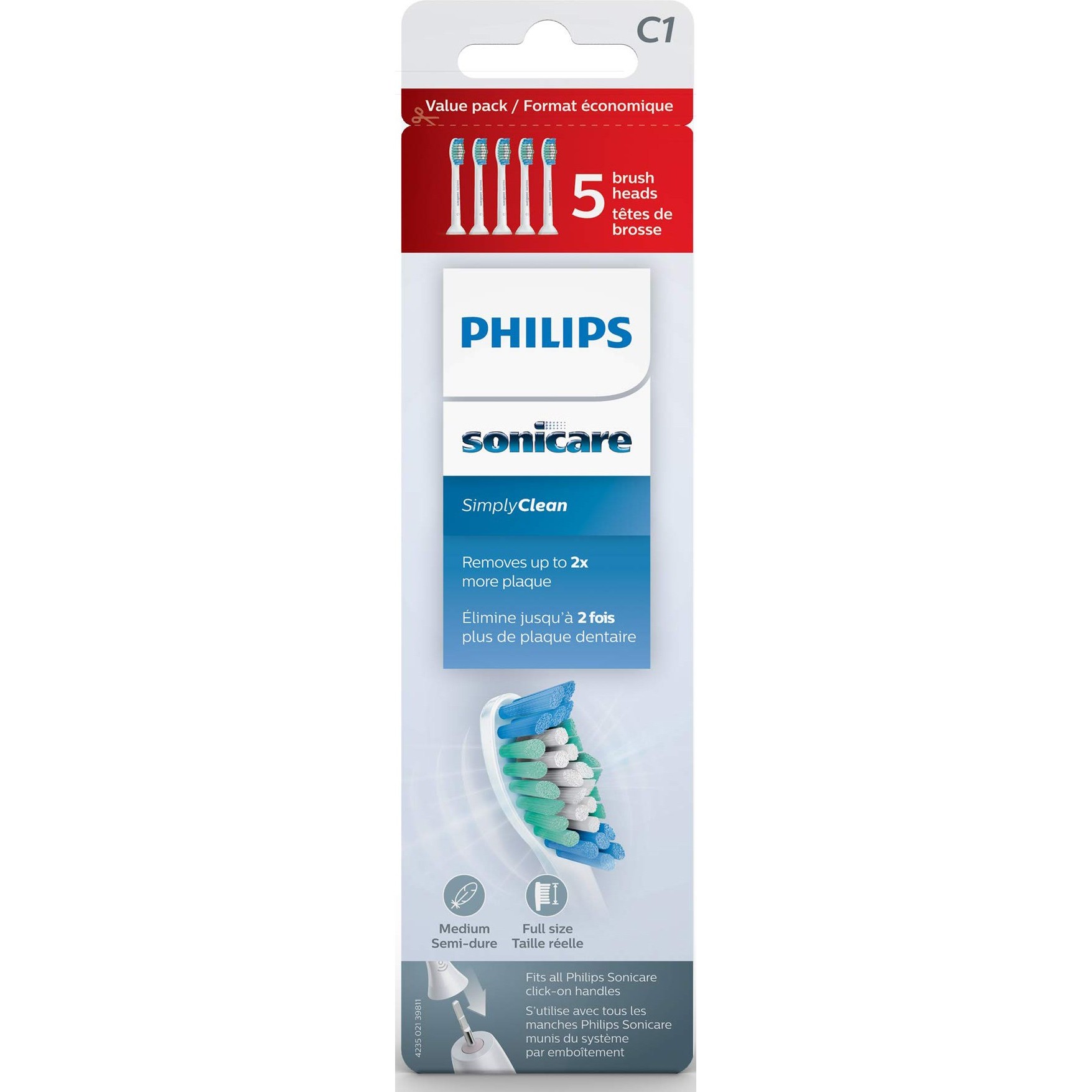 Насадки для зубных щеток Philips Sonicare C1 SimplyClean HX6015