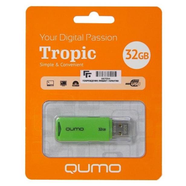USB Flash (флешка) Qumo Tropic 32Gb (зеленый)