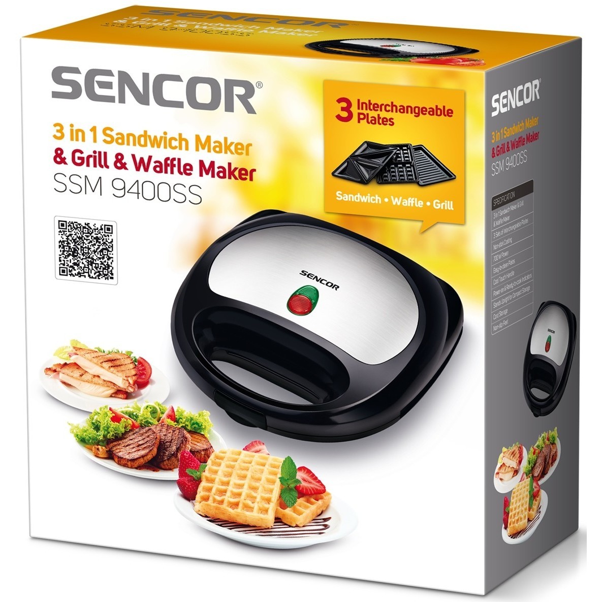 Тостеры, бутербродницы и вафельницы Sencor SSM 9400SS