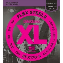 Струны DAddario XL FlexSteels 5-String Bass 45-130