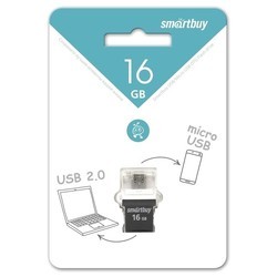 USB Flash (флешка) SmartBuy OTG Poko 16Gb (черный)