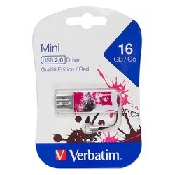 USB Flash (флешка) Verbatim Mini Graffiti 16Gb (красный)
