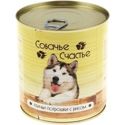 Корм для собак Sobache Schaste Adult Canned with Poultry Offal/Rice 0.75 kg