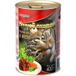 Корм для кошек Nochnoy Ohotnik Adult Canned with Beef in Jelly 0.4 kg