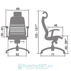 Компьютерное кресло Metta Samurai K-3 (бордовый)