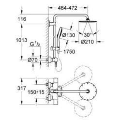 Душевая система Grohe Rainshower System 210 27967