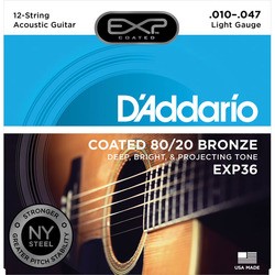 Струны DAddario EXP Coated 80/20 Bronze 12-String 10-47