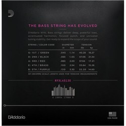 Струны DAddario NYXL Nickel Wound Bass 45-130