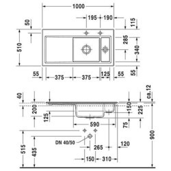 Кухонная мойка Duravit Kiora 751810