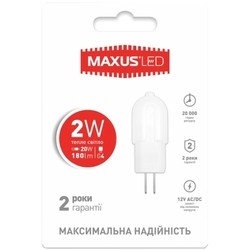 Лампочки Maxus 1-LED-207 2W 3000K G4 12V