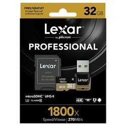 Карта памяти Lexar Professional 1800x microSDHC UHS-II 32Gb