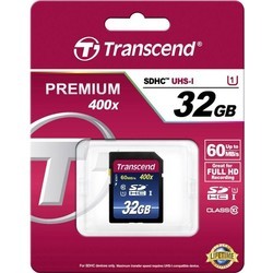 Карта памяти Transcend Premium 400x SDHC Class 10 UHS-I 16Gb