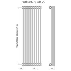 Радиатор отопления KZTO Paralleli V1 Shag 25 (1750/9)