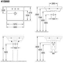 Умывальник Villeroy & Boch Avento 4156A5