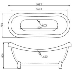 Ванна BelBagno Bath BB05 (хром)