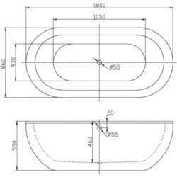 Ванна BelBagno BB13 180x86