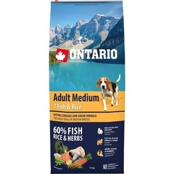 Корм для собак Ontario Adult Medium 7 Fish/Rice 12 kg