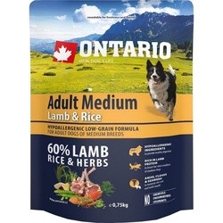 Корм для собак Ontario Adult Medium Lamb/Rice 0.75 kg