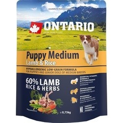 Корм для собак Ontario Puppy Medium Lamb/Rice 0.75 kg