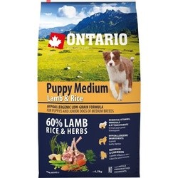 Корм для собак Ontario Puppy Medium Lamb/Rice 6.5 kg