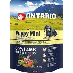 Корм для собак Ontario Puppy Mini Lamb/Rice 0.75 kg