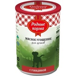 Корм для собак Rodnye Korma Puppy Meat Treats Canned with Beef 0.34 kg
