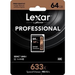 Карта памяти Lexar Professional 633x SDXC UHS-I 64Gb