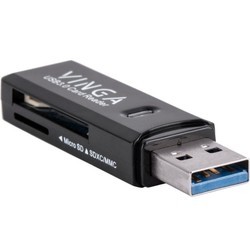 Картридер/USB-хаб Vinga CR011BK