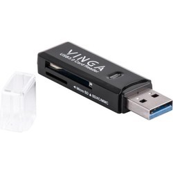 Картридер/USB-хаб Vinga CR011BK