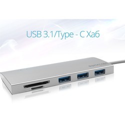 Картридер/USB-хаб Promate SyncHub-C3