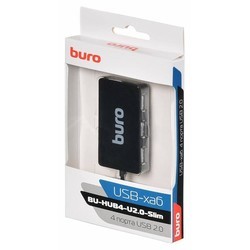 Картридер/USB-хаб Buro BU-HUB4-U2.0-Slim