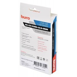 Картридер/USB-хаб Buro BU-CR/HUB3-U2.0-0688