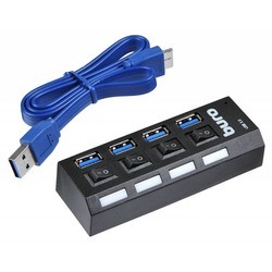 Картридер/USB-хаб Buro BU-HUB4-U3.0-L