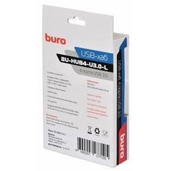 Картридер/USB-хаб Buro BU-HUB4-U3.0-L