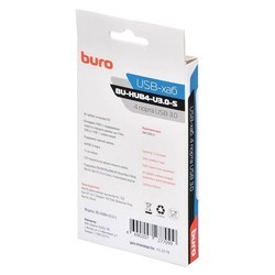 Картридер/USB-хаб Buro BU-HUB4-U3.0-S