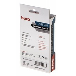 Картридер/USB-хаб Buro BU-HUB4-0.5L-U2.0