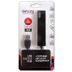 Картридер/USB-хаб Ginzzu GR-334UB