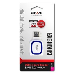 Картридер/USB-хаб Ginzzu GR-514UB