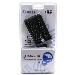 Картридер/USB-хаб 5bites HB210-205PBK