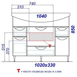 Тумба под умывальник AQWELLA Line 105